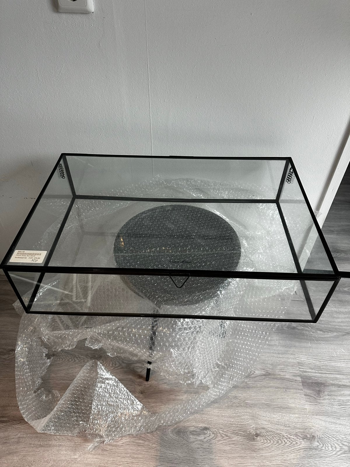 Rivièra Maison French Glass Box Glazen Display Box, Ophalen, Zwart, Nieuw, Landelijk