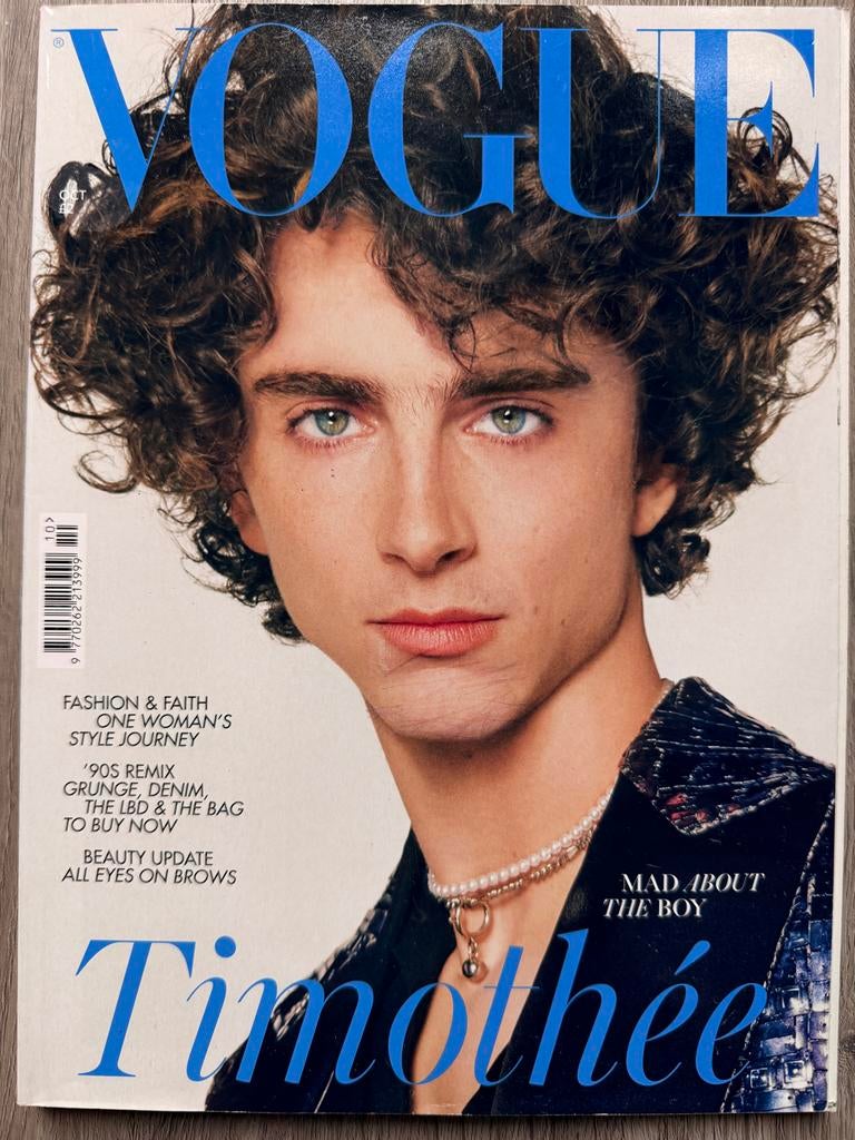 Vogue UK Magazine October 2022 - Timothée Chalamet Cover, Ophalen of Verzenden, Gelezen, Glossy