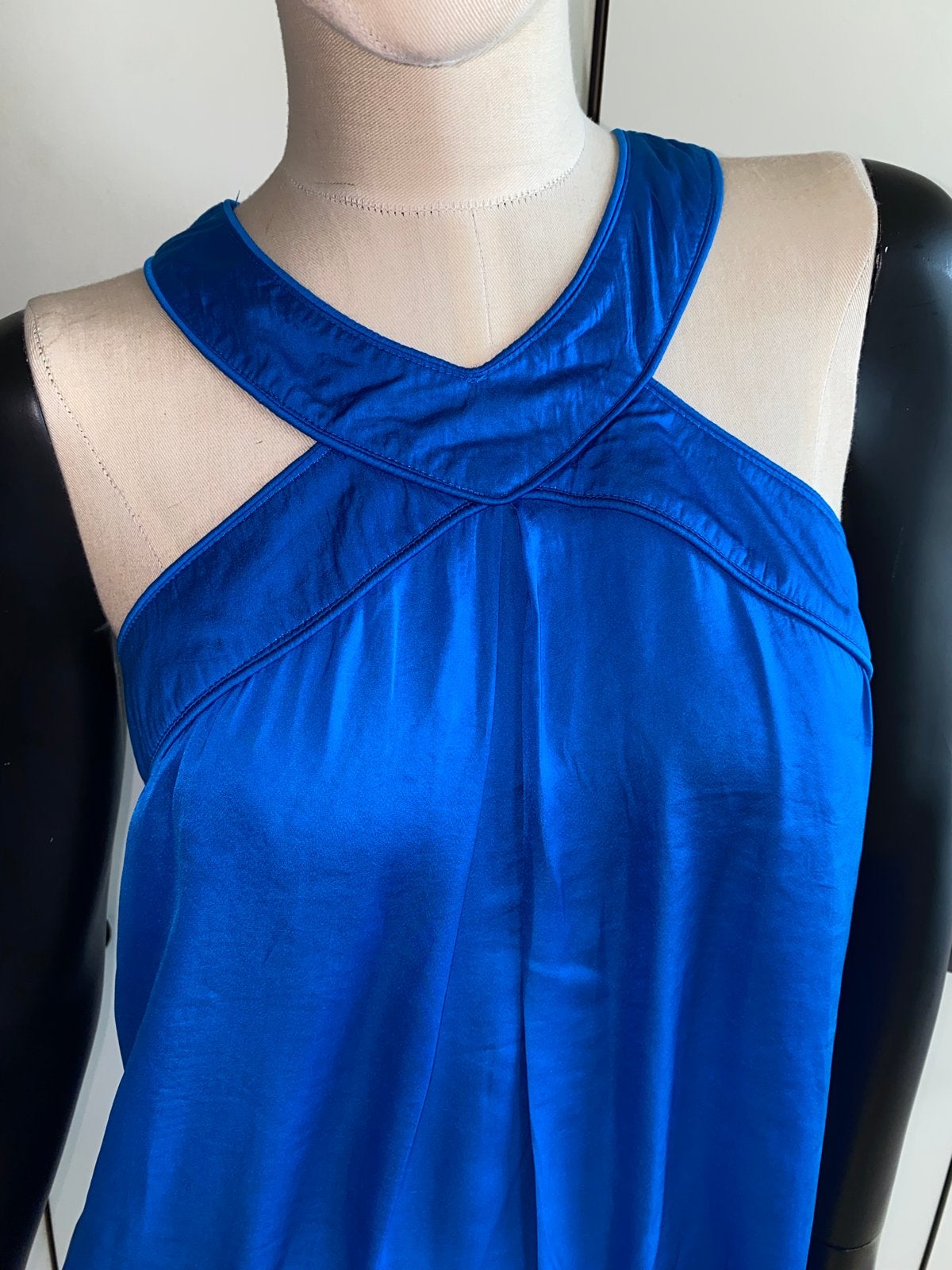 Etam Kobaltblauwe Haltertop Maat M  zgan, Kleding | Dames, Maat 38/40 (M), Blauw, Ophalen of Verzenden, Zo goed als nieuw
