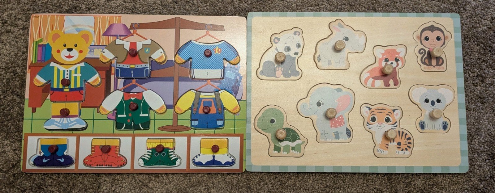 Houten puzzels kinder puzzel 3 stuks kinderpuzzel, Gebruikt, Ophalen of Verzenden, Van hout, Minder dan 10 stukjes