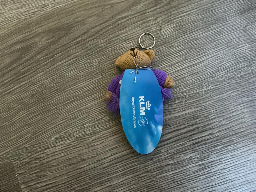 KLM Royal Dutch Airlines sleutelhanger beertje, Ophalen of Verzenden, Nieuw, Knuffel of Figuurtje