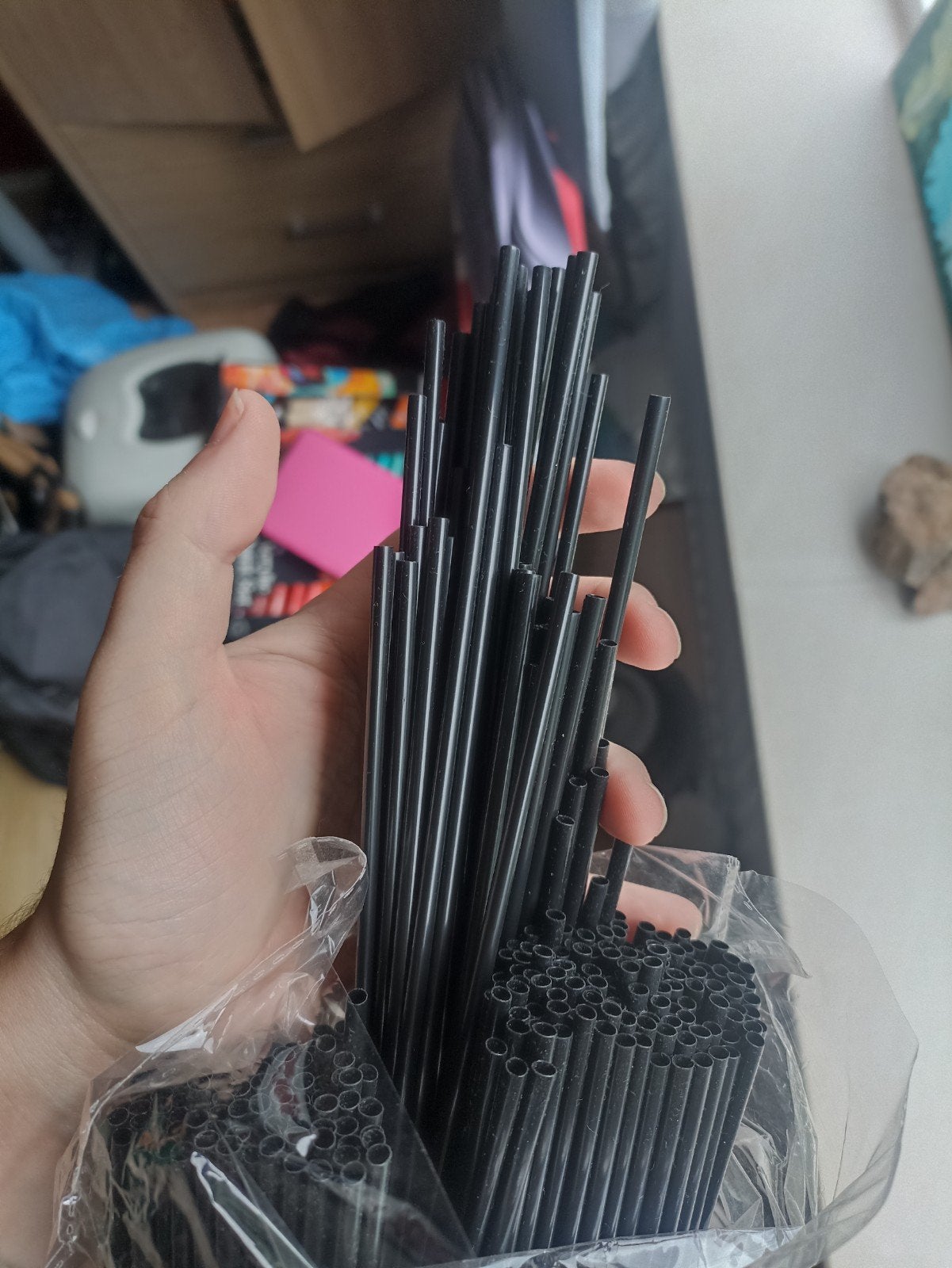 5000+ zwarte rietjes. Om mee te knutselen, Zwart, Nieuw, Ophalen of Verzenden, Kunststof