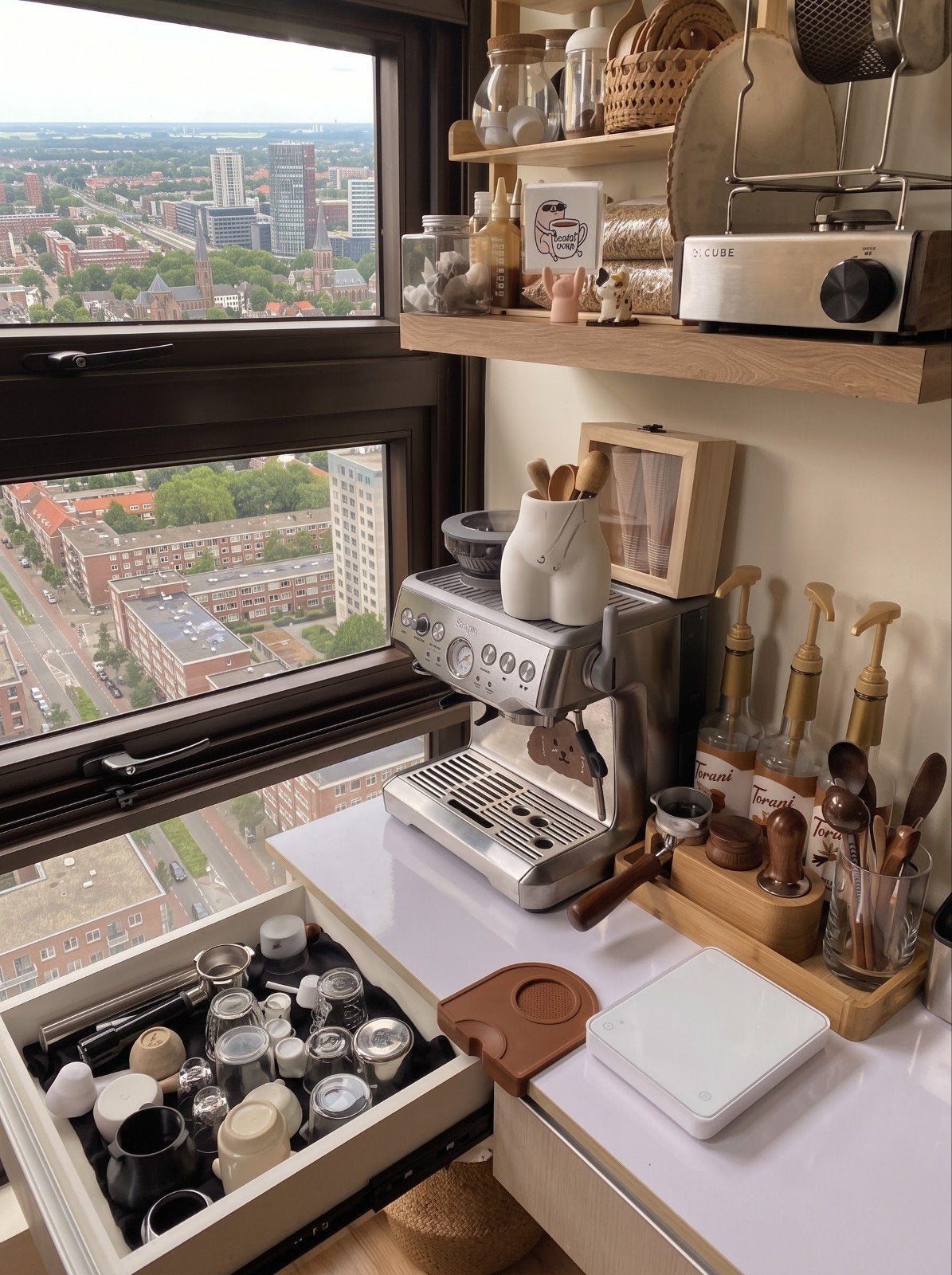 Sage Barista Express RVS incl. Originele verpakking & tools, Espresso apparaat, Zo goed als nieuw, 2 tot 4 kopjes, Afneembaar waterreservoir