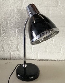 Leuke zwarte vintage / design tafellamp in heel goede staat., Huis en Inrichting, Lampen | Tafellampen, Bureaulamp, Overige merken
