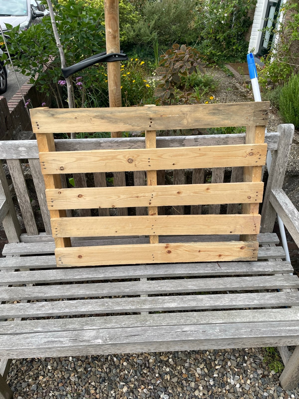 Gebruikt Pallet - Ideaal voor tuinprojecten of decoratie, Doe-het-zelf en Verbouw, Ophalen, Gebruikt, 25 tot 50 mm, Pallet