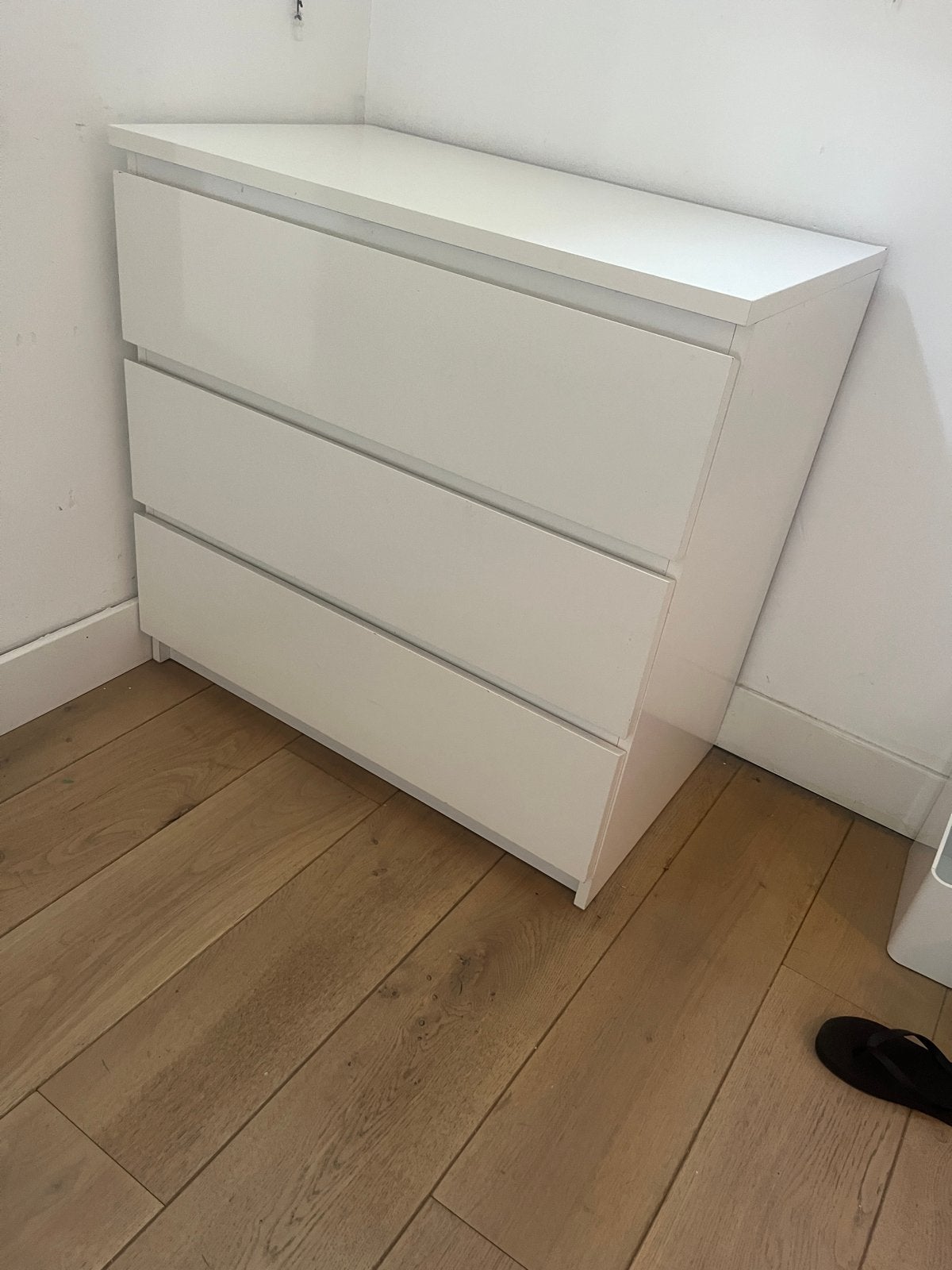 IKEA Malm ladekast met 3 lades - Wit, Huis en Inrichting, Ophalen, Overige materialen, Gebruikt, 50 tot 100 cm