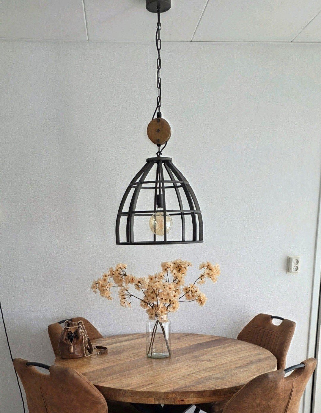 Hanglamp Aperto 47 cm burned steel - Industrieel design, Ophalen, E27 (groot), Zo goed als nieuw, Industrieel