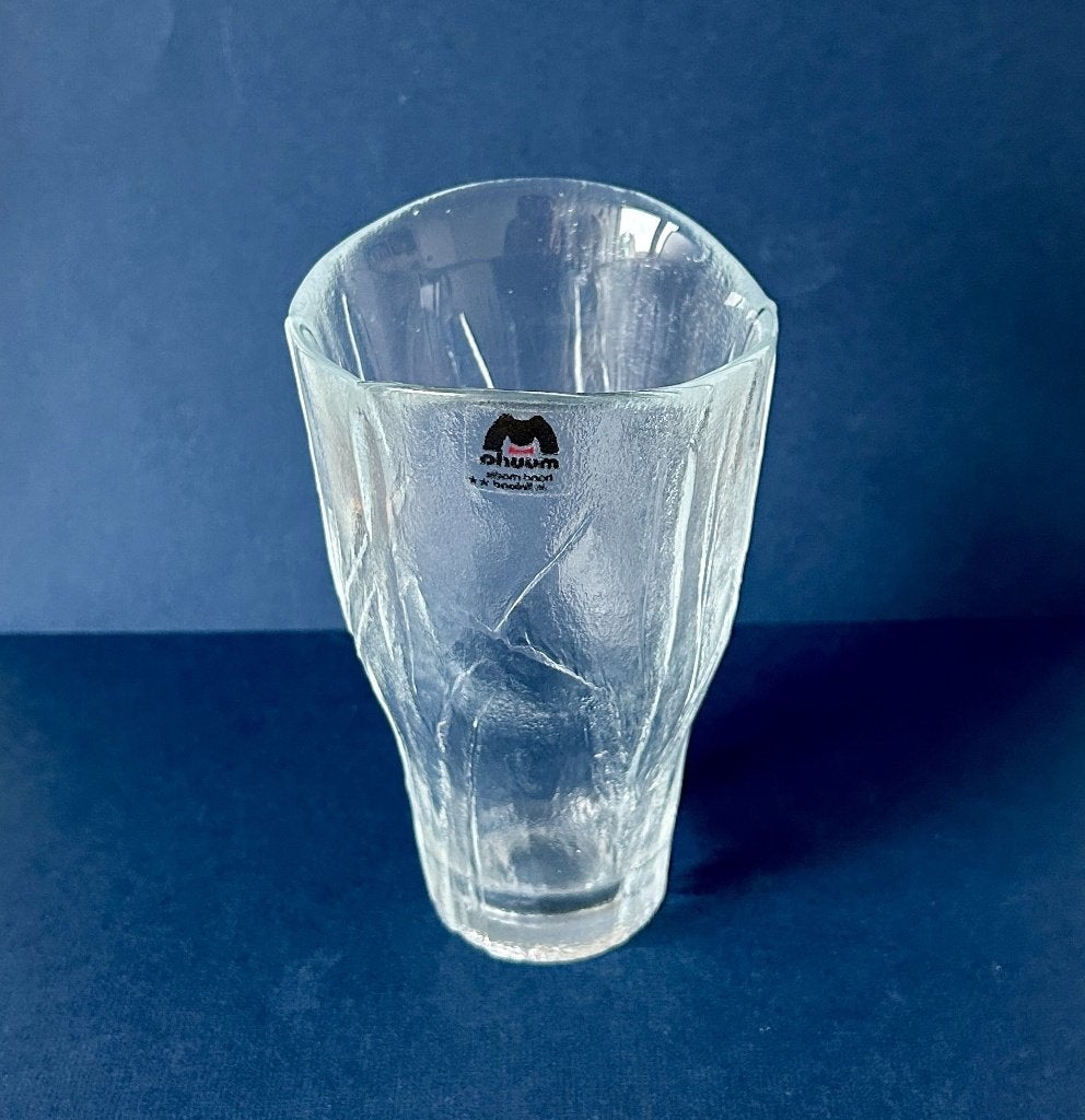 Vintage glazen vaas Muurla, handmade in Finland, Ophalen of Verzenden, Zo goed als nieuw, Handgemaakt, Glas