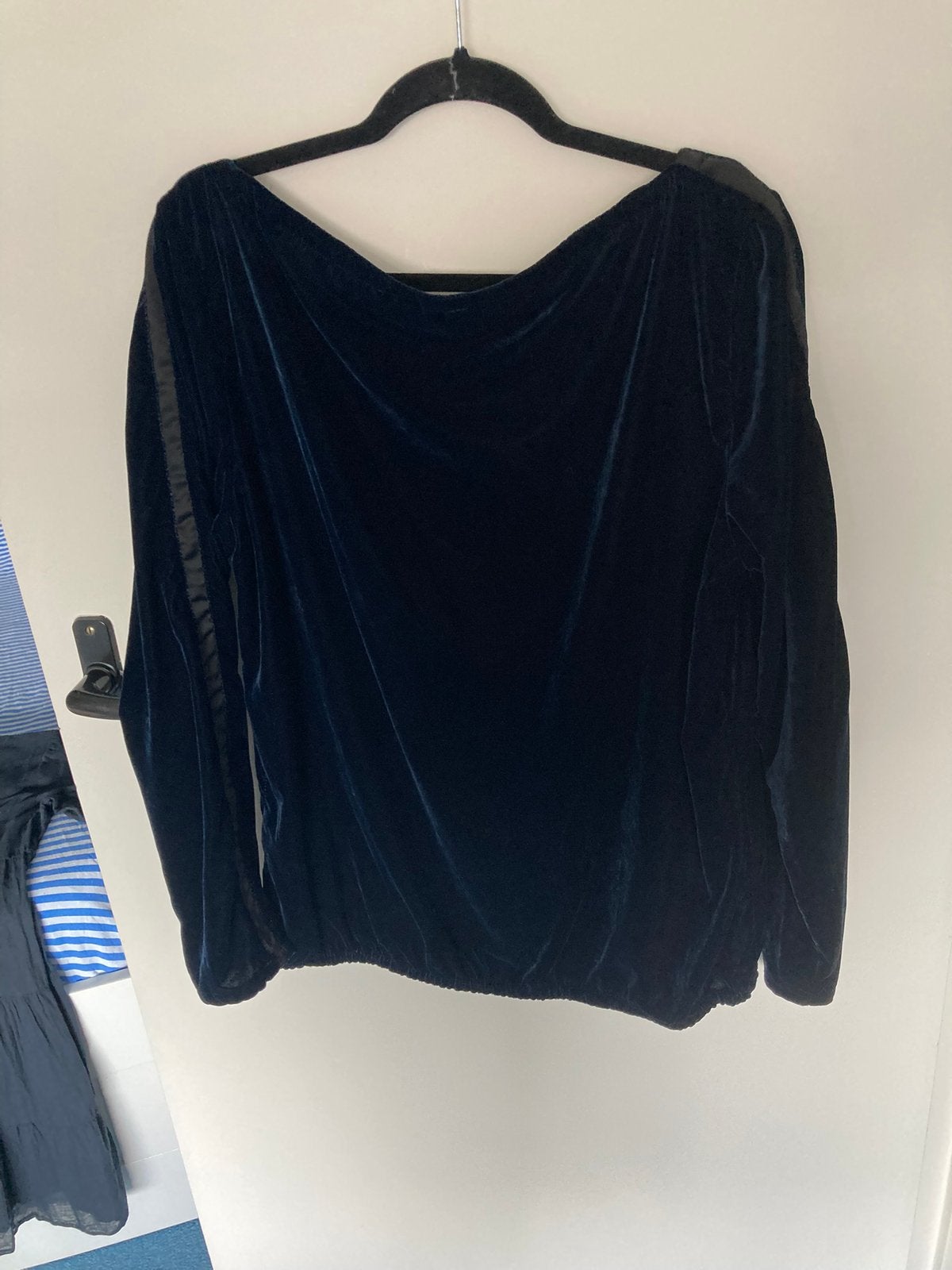 Blauwe fluwelen velours trui xl merk: eksept, Blauw, Maat 42/44 (L), Ophalen of Verzenden, Zo goed als nieuw
