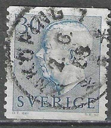 Zweden 1957 - Yvert 422 - Koning Gustav VI - 30 Ore (ST), Postzegels en Munten, Postzegels | Europa | Scandinavië, Verzenden, Zweden
