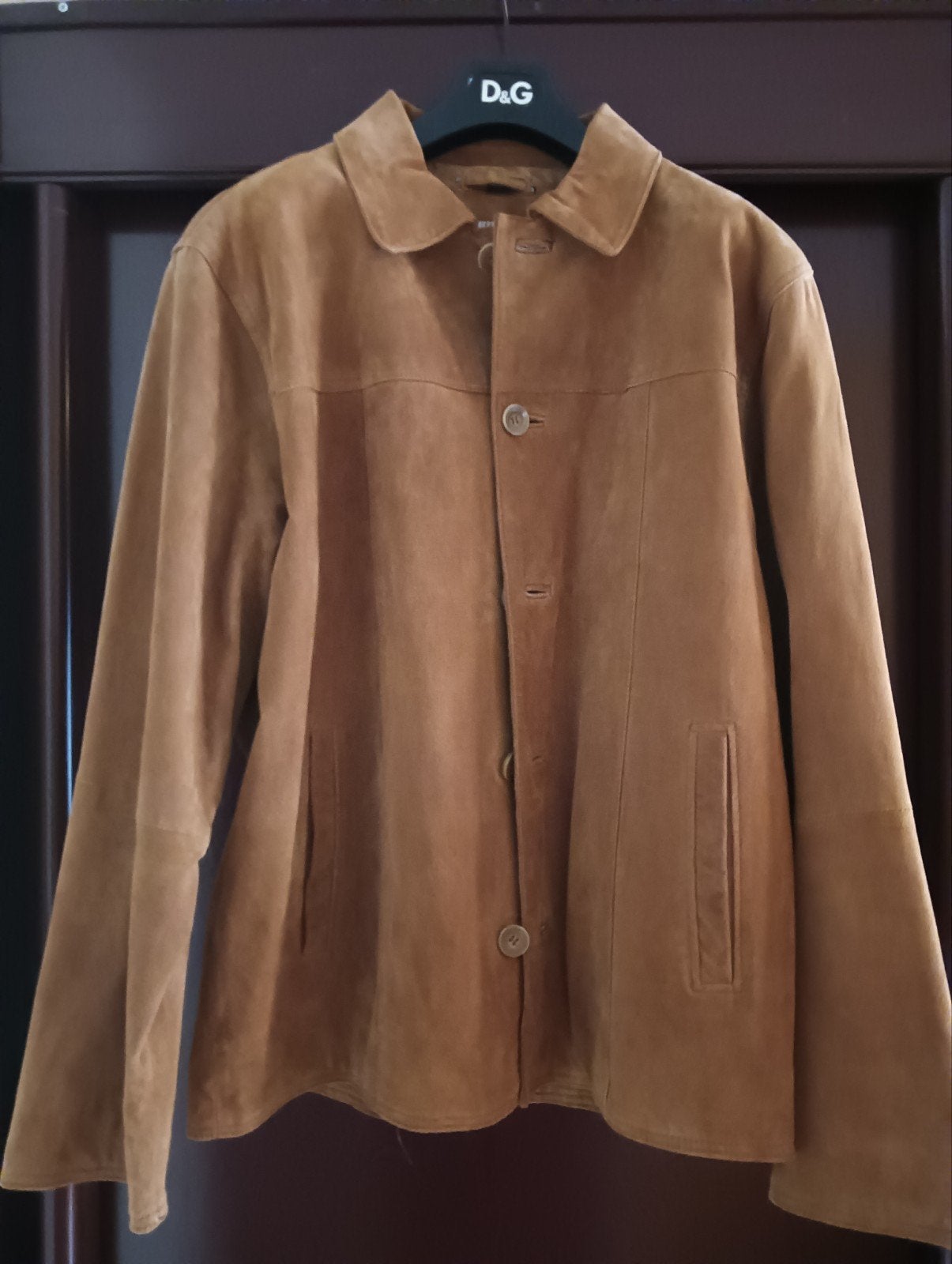 Colbert jasje heren, suède, Ophalen, Zo goed als nieuw, Maat 46/48 (XL) of groter, Bruin