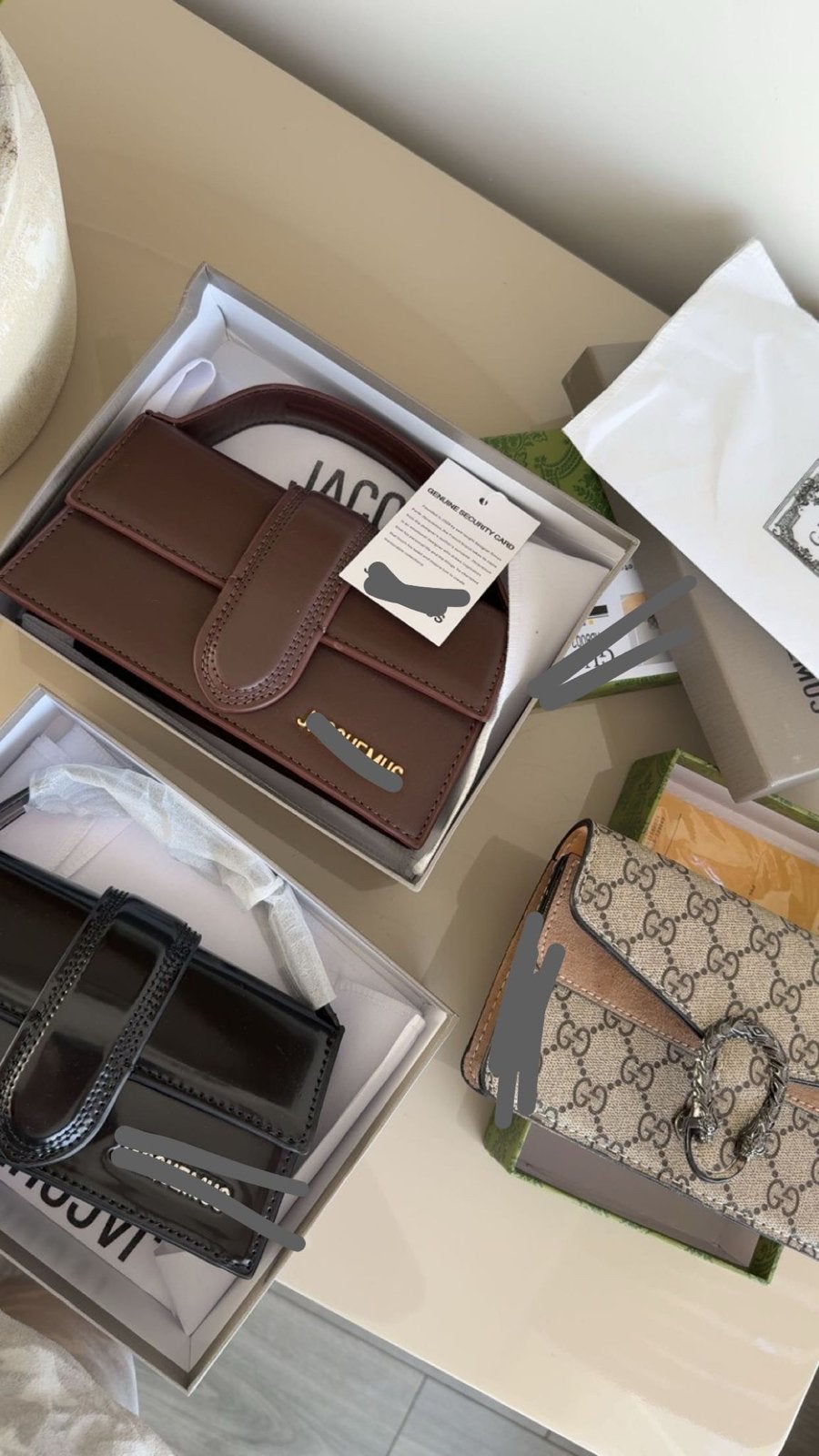 Jacquemus Le Chiquito en Gucci Dionysus tassen, Ophalen of Verzenden, Zo goed als nieuw, Bruin, Handtas