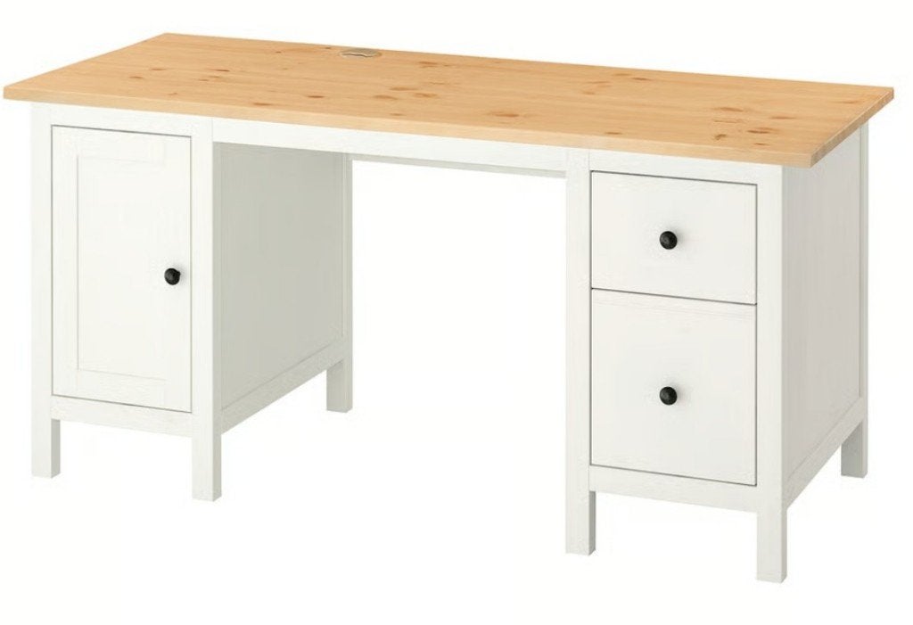 Ikea bureau massief hout met kastje en lades, Ophalen, Gebruikt, Hout, IKEA