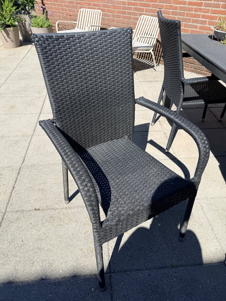 Tuinstoelen 6x met kussens, Tuin en Terras, Tuinstoelen, Ophalen, Zo goed als nieuw, Kunststof