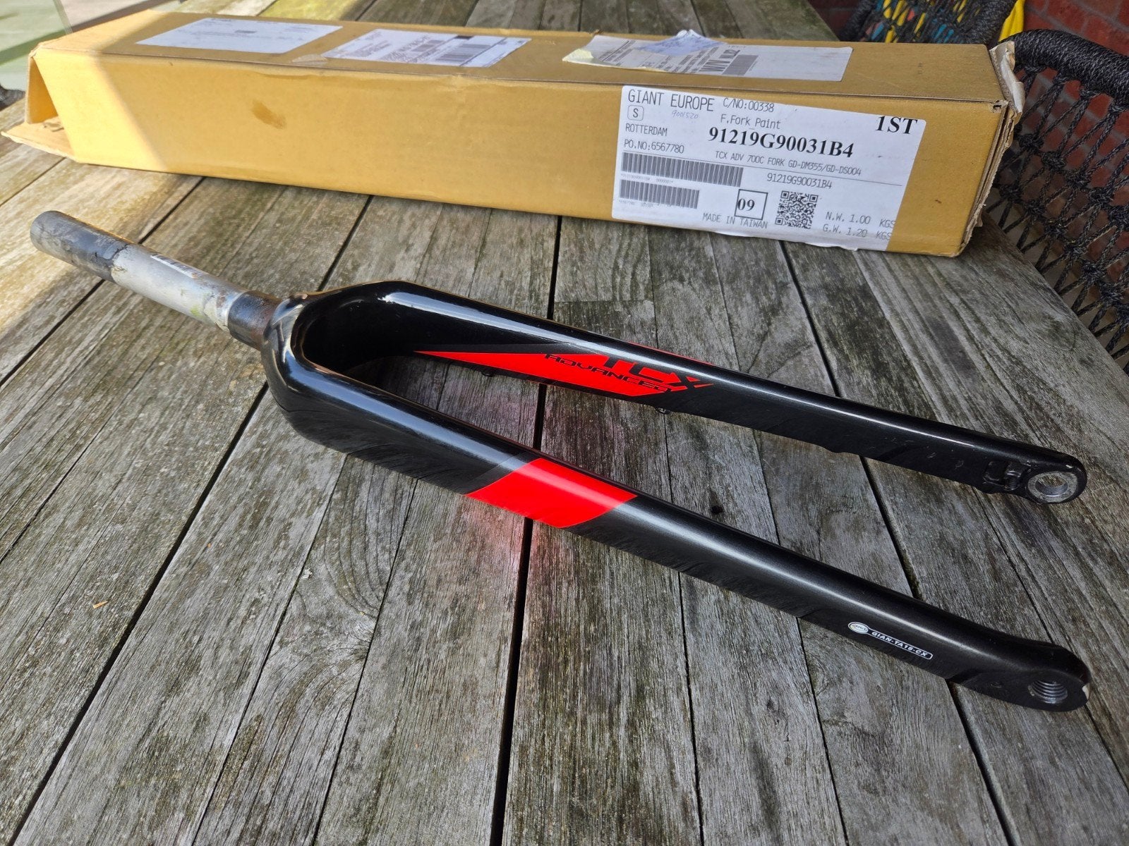 Giant TCX Advanced Voorvork Carbon Zwart/Rood, Ophalen of Verzenden, Voorvork, Carbon