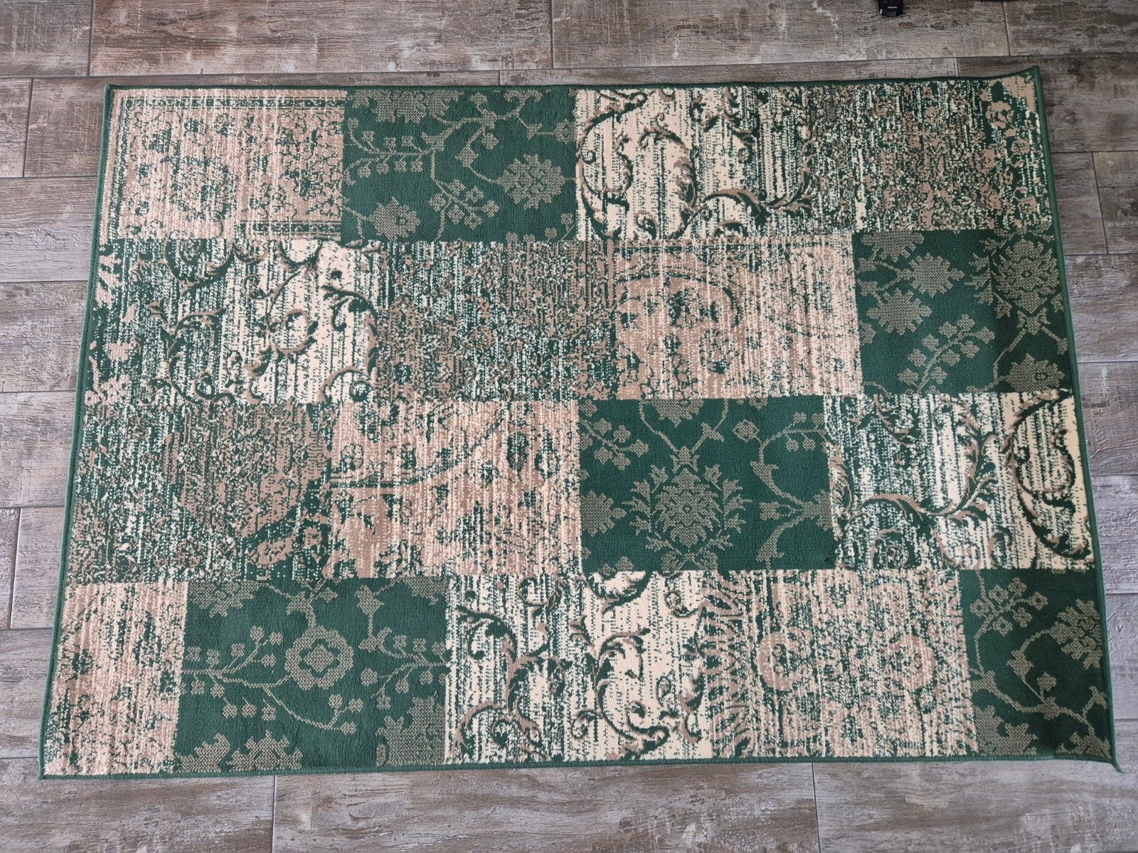 Groen patchwork vloerkleed - 140x200 cm, Ophalen, Gebruikt, 100 tot 150 cm, Groen