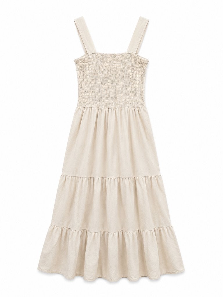 Copperose Maxi Jurk maat M/L, Maat 38/40 (M), Beige, Ophalen of Verzenden, Onder de knie