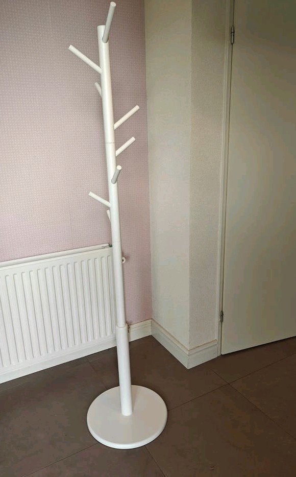 Witte staande kapstok met 8 haken, Huis en Inrichting, Ophalen, Gebruikt, Staande kapstok, 150 tot 200 cm