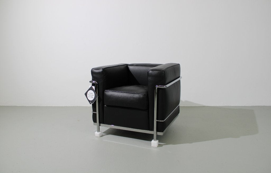 Cassina LC 2 fauteuil, zwart leer, nieuw, Ophalen, Nieuw, 50 tot 75 cm, Leer