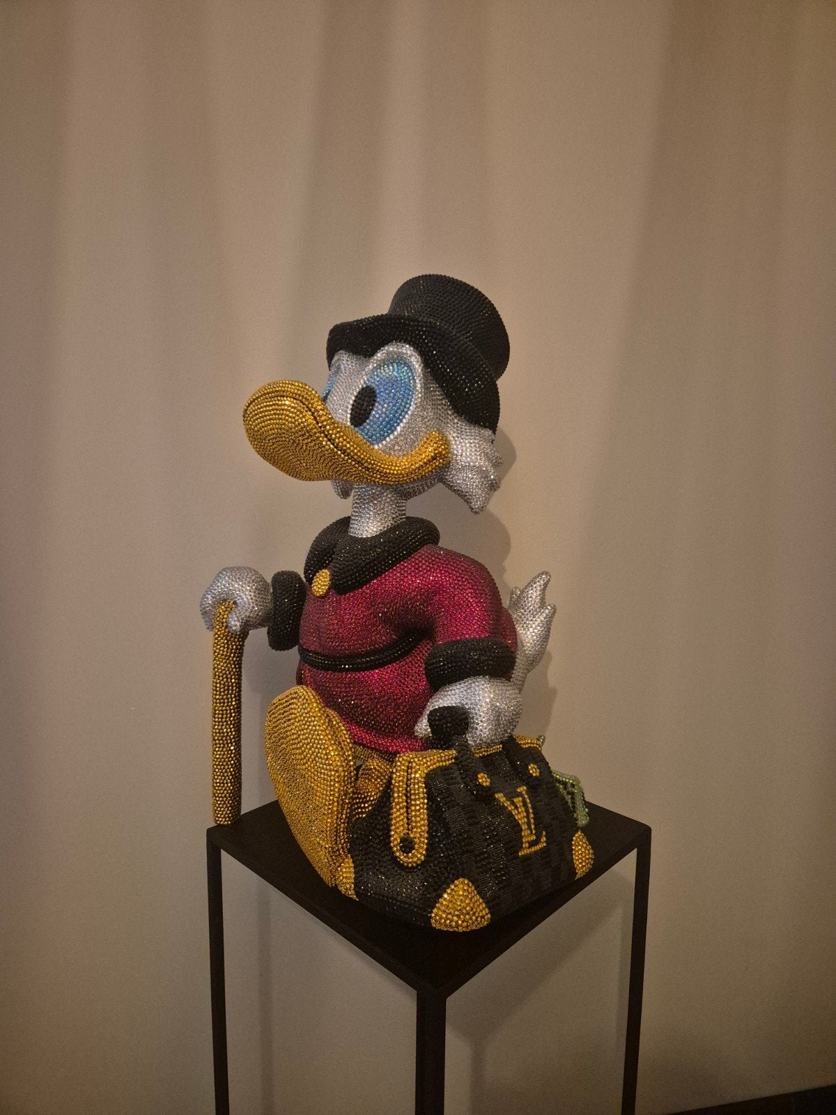 Beeld / scultrure Dagobert Duck kristallen, Ophalen of Verzenden, Donald Duck, Nieuw, Beeldje of Figuurtje