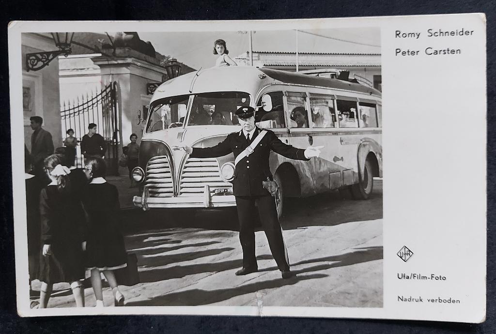 romy schneider/peter carsten, Verzamelen, Ansichtkaarten | Themakaarten, Ophalen of Verzenden, 1940 tot 1960, Gelopen, Sterren en Beroemdheden