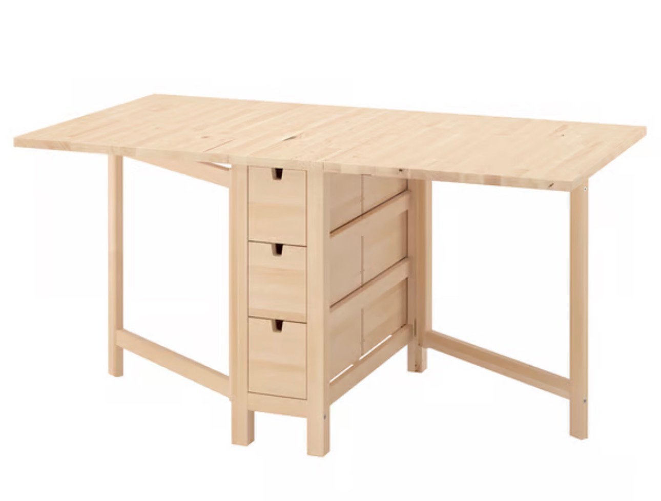 Ikea Norden klaptafel berken, Ophalen, 50 tot 100 cm, Zo goed als nieuw, Vijf personen of meer
