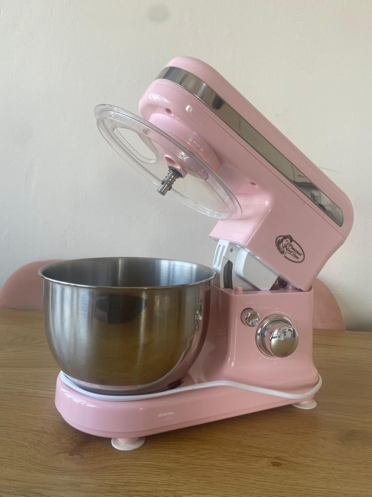 Bestron staander mixer keukenmixer1000W 500 gr roze, Witgoed en Apparatuur, Keukenmixers, Ophalen, 4 liter of meer, 3 snelheden of meer