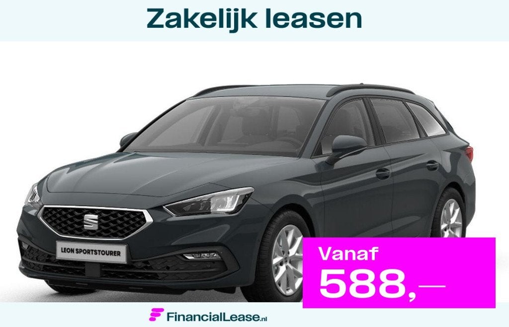 SEAT Leon Sportstourer 1.5 eTSI Style Business Intense, Stof, 1498 cc, Zwart, 4 cilinders