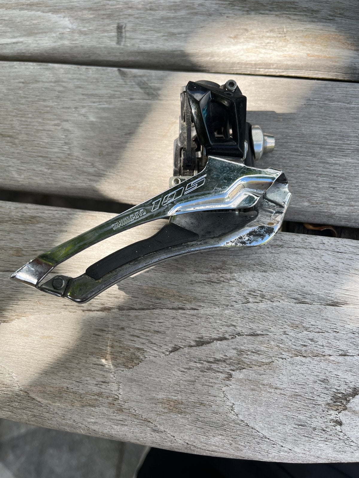 Shimano 105 11 speed Voorderailleur, Gebruikt, Ophalen of Verzenden, Derailleur of Ketting, Aluminium