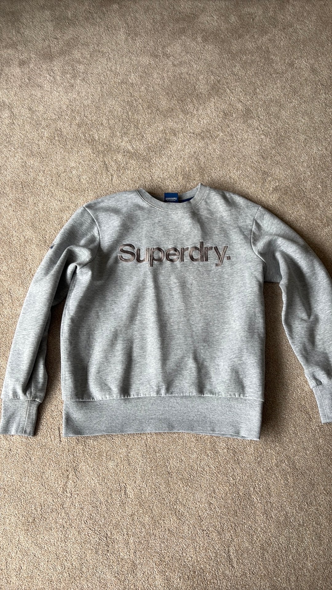 Superdry SuperDry Super Dry trui grijs maat L, Ophalen of Verzenden, Zo goed als nieuw, Maat 52/54 (L), Grijs
