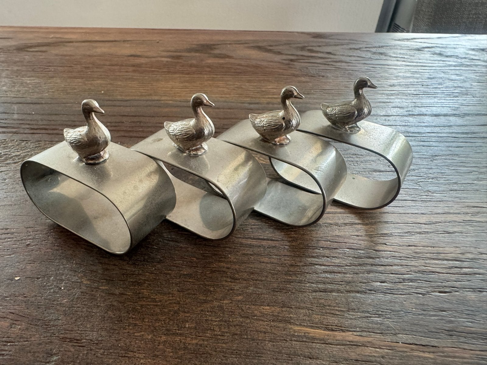 Set van 4 vintage servetringen met eenden, Antiek en Kunst, Ophalen of Verzenden