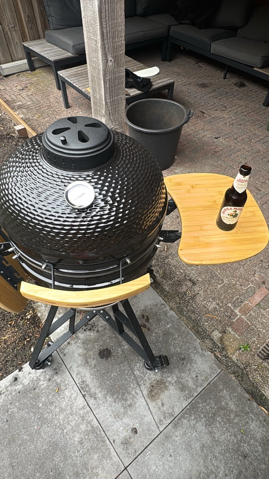 Kamado medium met accessoires, Ophalen, Zo goed als nieuw