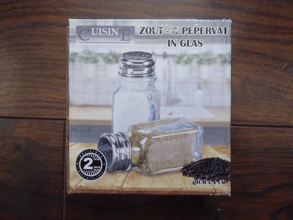 peper en zout stel, Glas, Nieuw, Ophalen of Verzenden, Voorraadpot