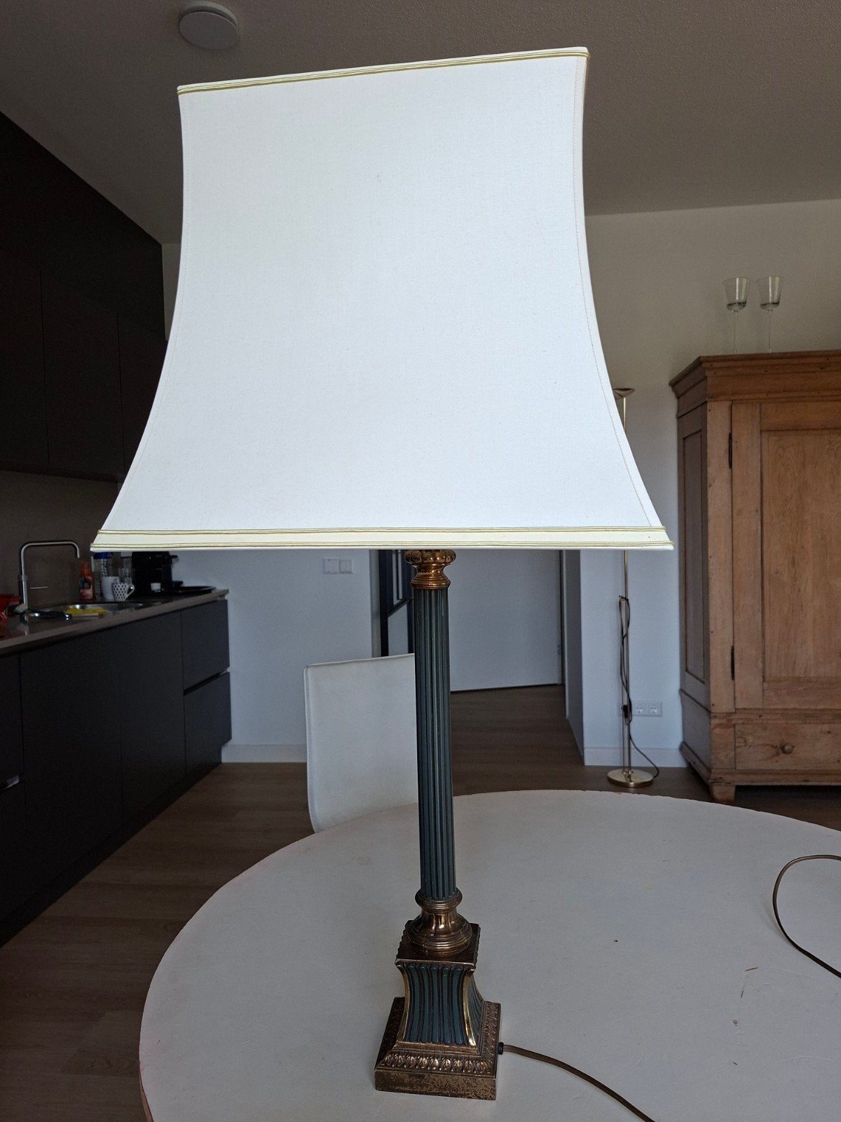 2 klassieke schemerlampen, Huis en Inrichting, Ophalen, Gebruikt, Groen, 55 cm