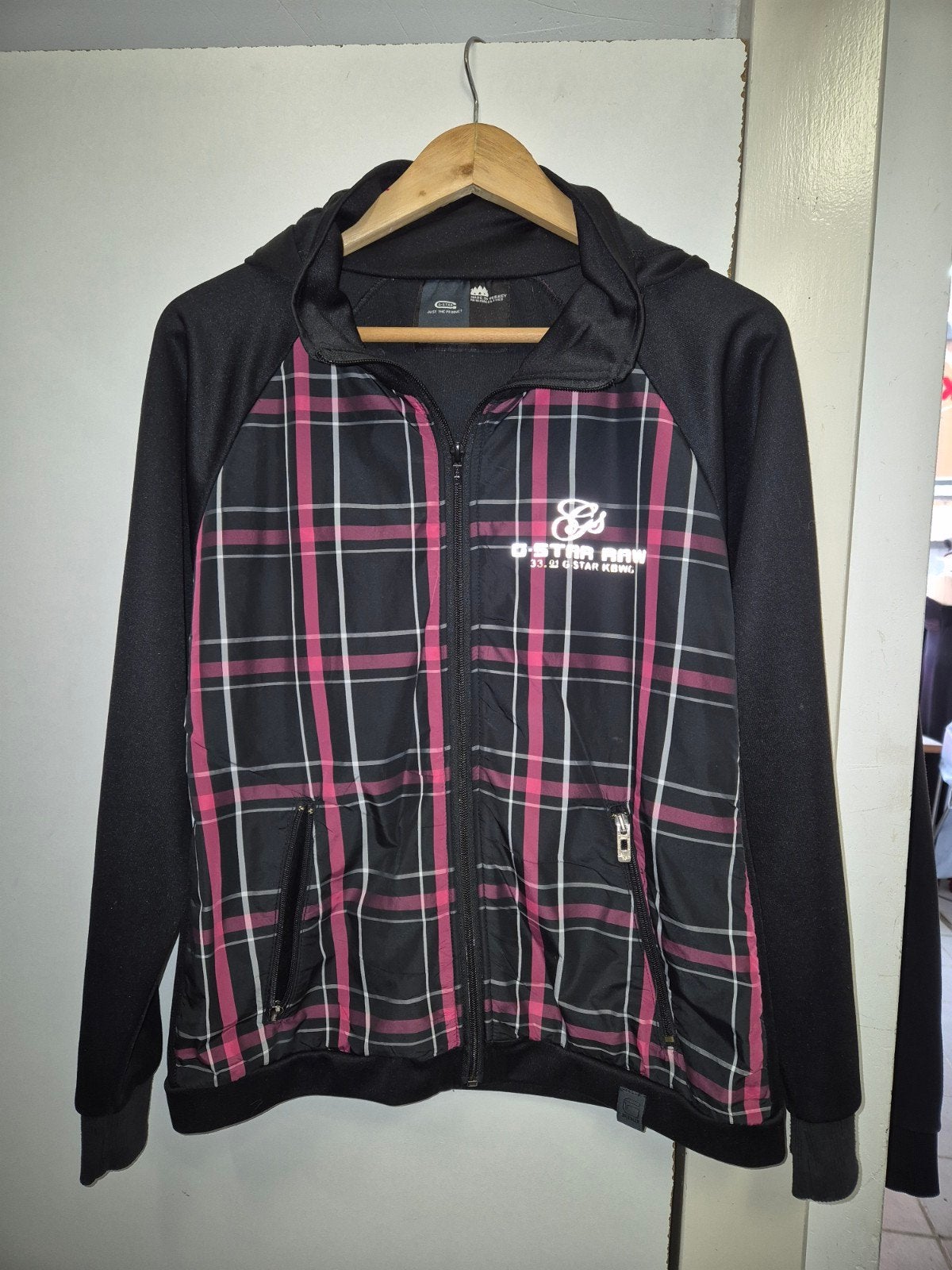 G-Star Raw vest met ruitpatroon en capuchon - Maat L, Zwart, Maat 42/44 (L), Ophalen of Verzenden, Zo goed als nieuw