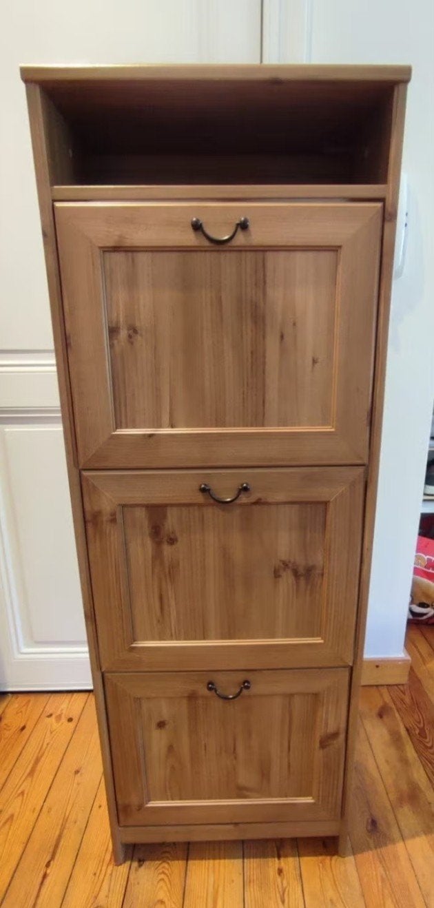 IKEA GREVBÄCK Schoenenkast met 3 vakken - Antiek effect, Ophalen, Gebruikt, Antiek effect, Landelijk