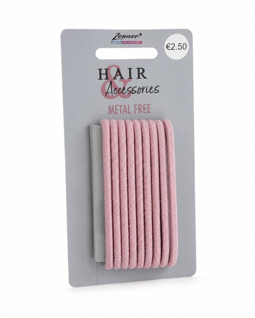 Zenner metal-free haarelastiekjes – roze – 9 stuks, ., Overige typen, Nieuw, Ophalen of Verzenden