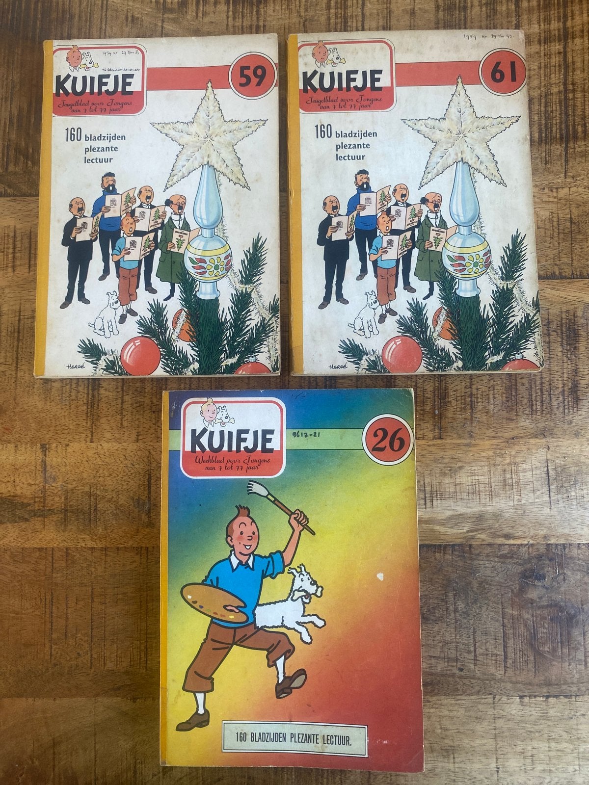 Kuifje Weekblad - Diverse Oude Nummers 1956 en 2x 1959, Boeken, Meerdere stripboeken, Ophalen of Verzenden, Gelezen