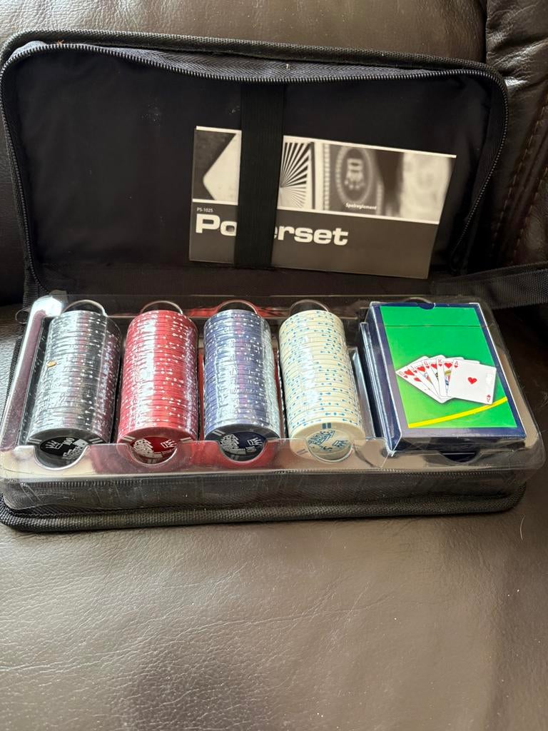 Pokerset, Hobby en Vrije tijd, Gezelschapsspellen | Bordspellen, Ophalen of Verzenden, Zo goed als nieuw