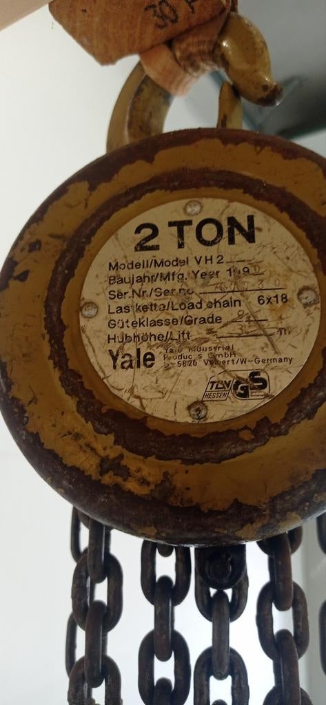 Yale Kettingtakel 2 Ton met Hijsbanden - Goede Staat, Ophalen