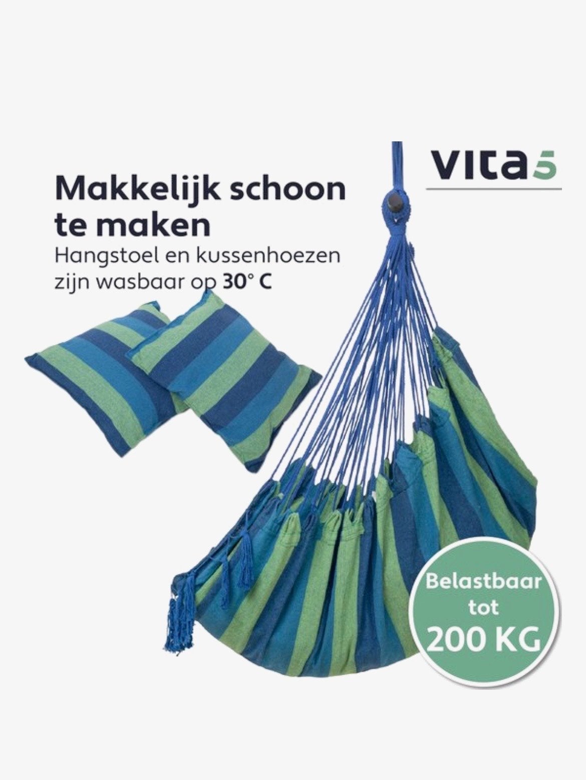 Vita5 Comfortabele Hangstoel met Kussens, Ophalen of Verzenden, Nieuw