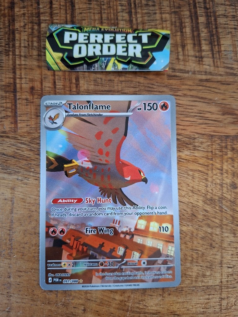 Pokemon – Talonflame (POR 091/88)  Perfect Order, Ophalen of Verzenden, Nieuw, Losse kaart, Foil