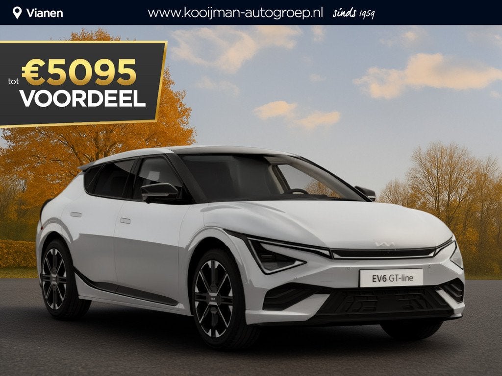 Kia EV6 GT-Line 84 kWh Nu €5.095,- voordeel! Nu tijdelijk, Auto's, Kia, Automaat, 228 pk, 510 min, 1960 kg