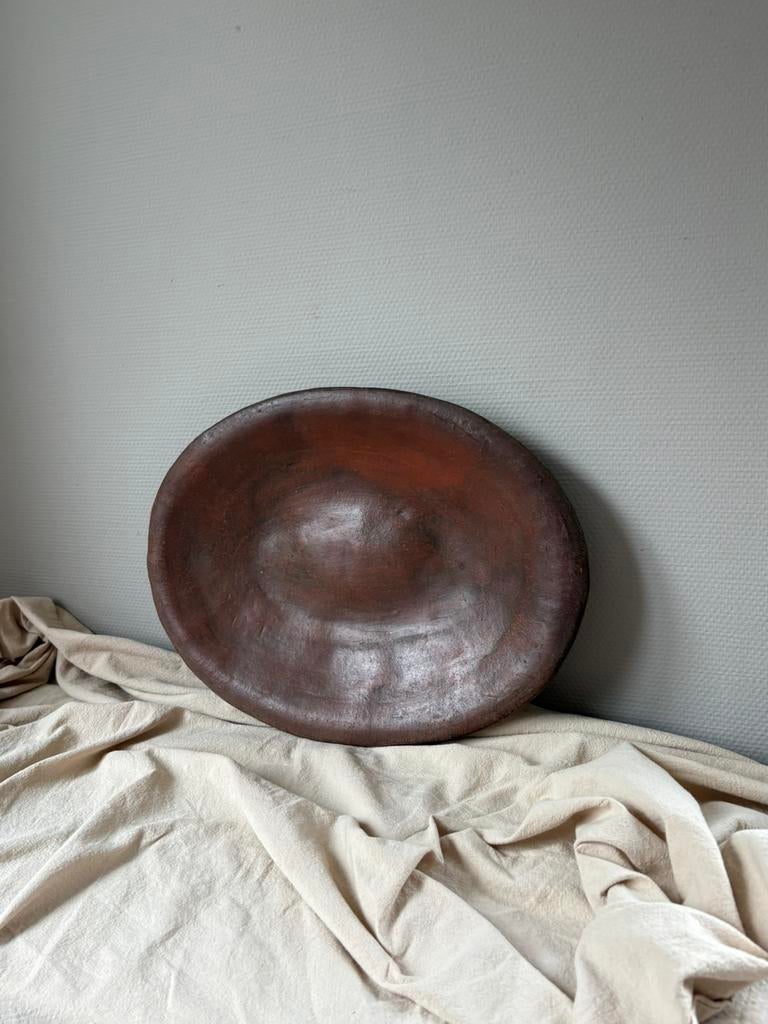 Vintage ceramic bruin terrakleurig ovalen THOM schaal l47cm, Huis en Inrichting, Woonaccessoires | Schalen en Manden, Schaal, Ophalen of Verzenden