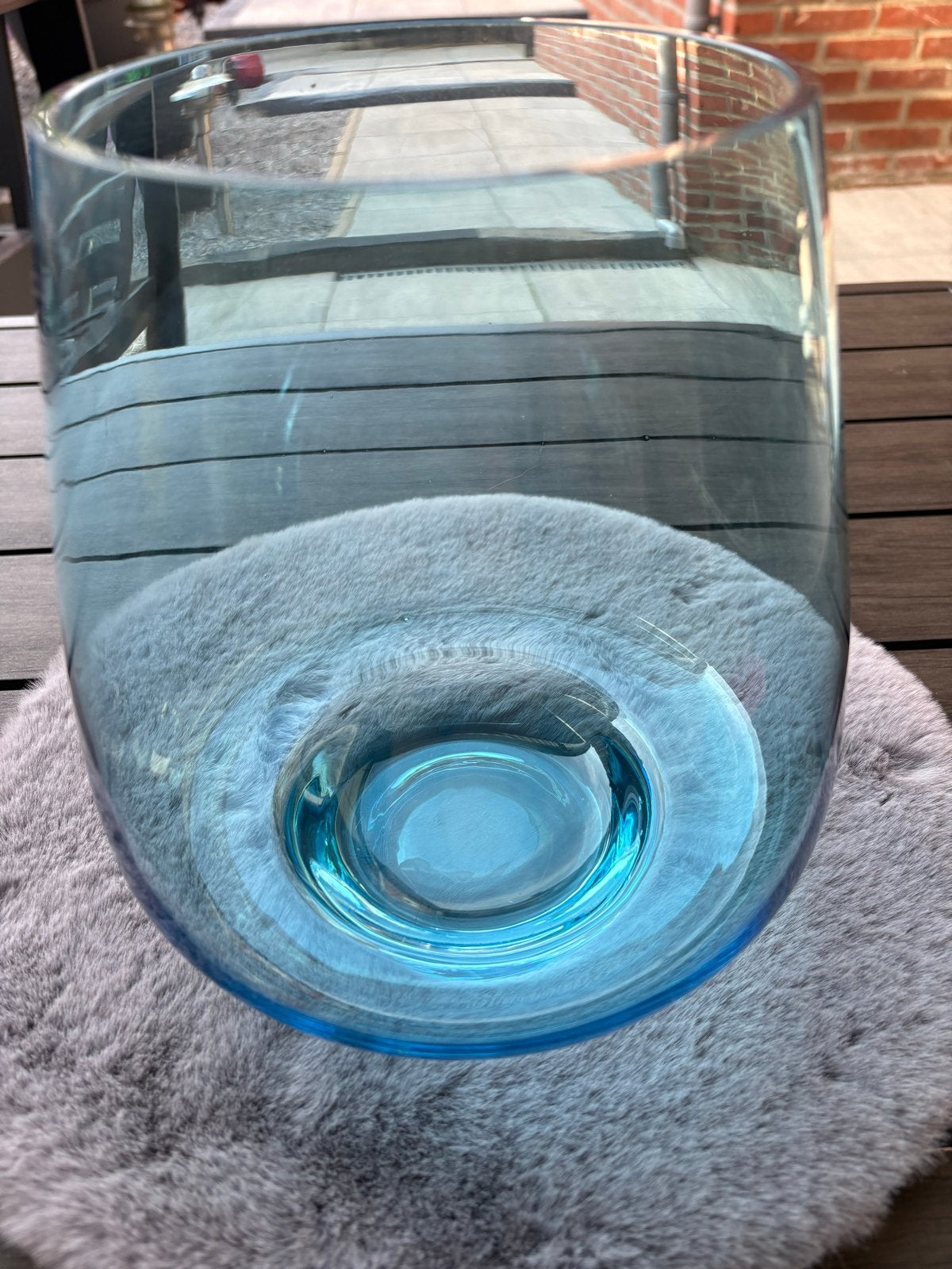 Lifestyle Home Collection Glazen Vaas - Blauw, Ophalen of Verzenden, Zo goed als nieuw, Blauw, Glas