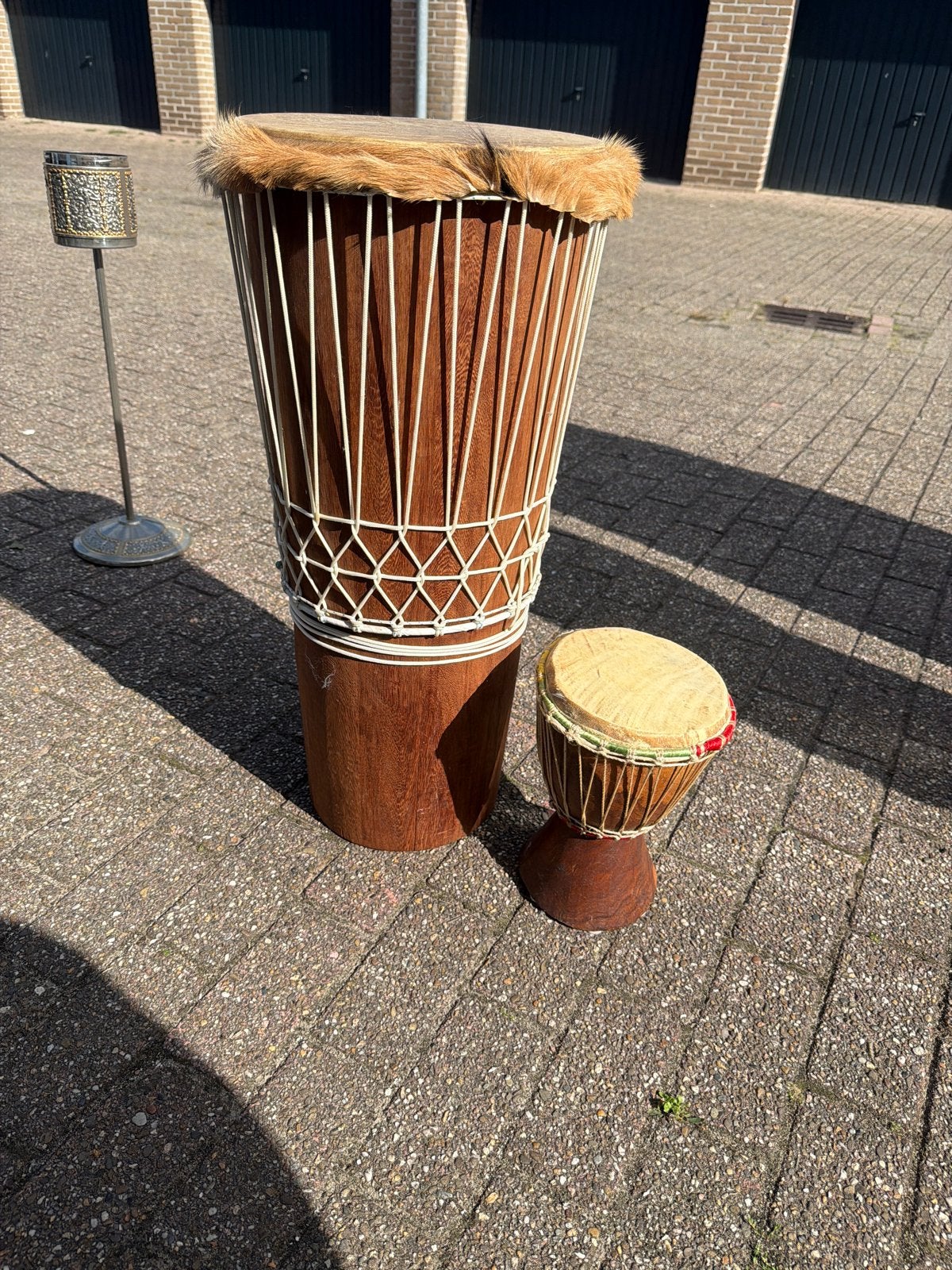 Grote en kleine djembe - Afrikaanse trommels, Muziek en Instrumenten, Drumstellen en Slagwerk, Ophalen, Gebruikt, Overige merken