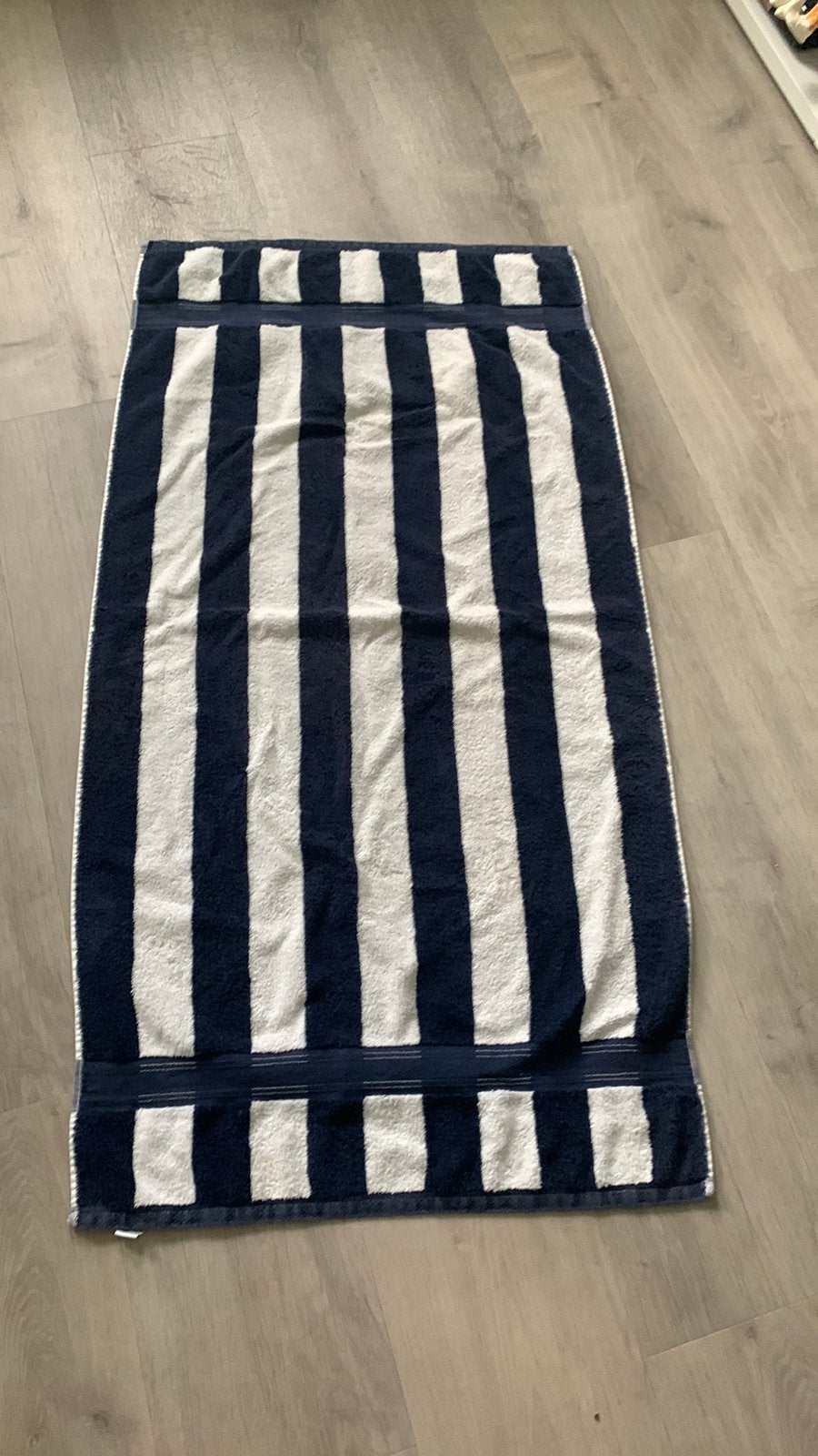 Badlaken blauw/wit 125 x 64 cm breed, Ophalen, Gebruikt, Blauw