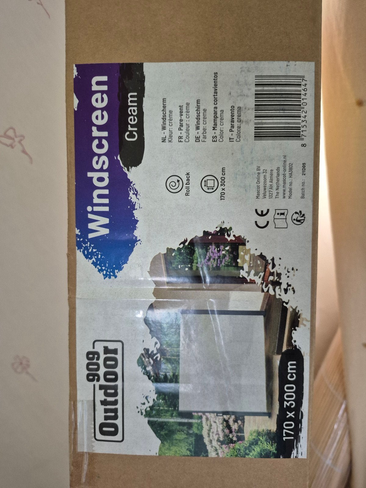 Windscherm., Tuin en Terras, Ophalen of Verzenden, Nieuw