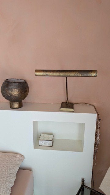 Vintage messing pianolamp, Antiek en Kunst, Antiek | Lampen, Ophalen of Verzenden