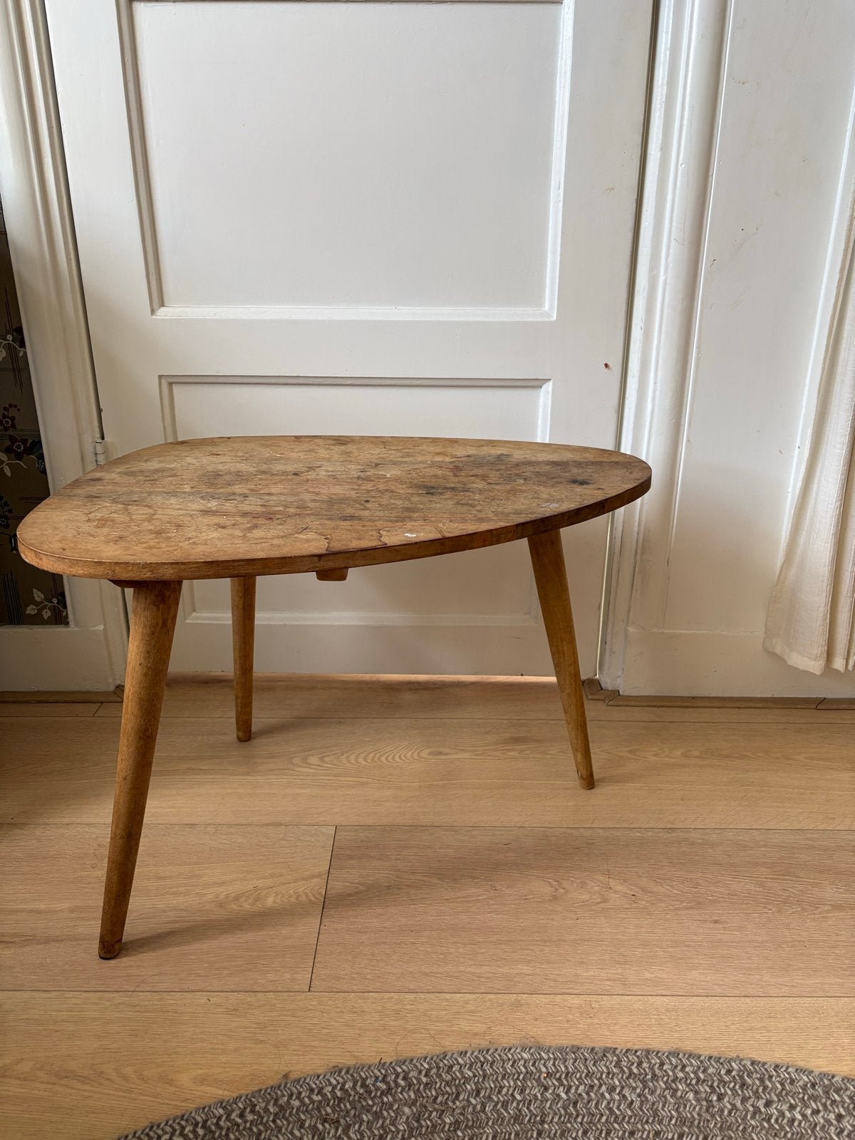 Vintage retro houten bijzettafel tafeltje, Ophalen, Rechthoekig